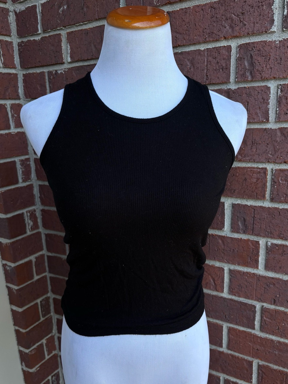 Black Ribbed Tank Top - Women